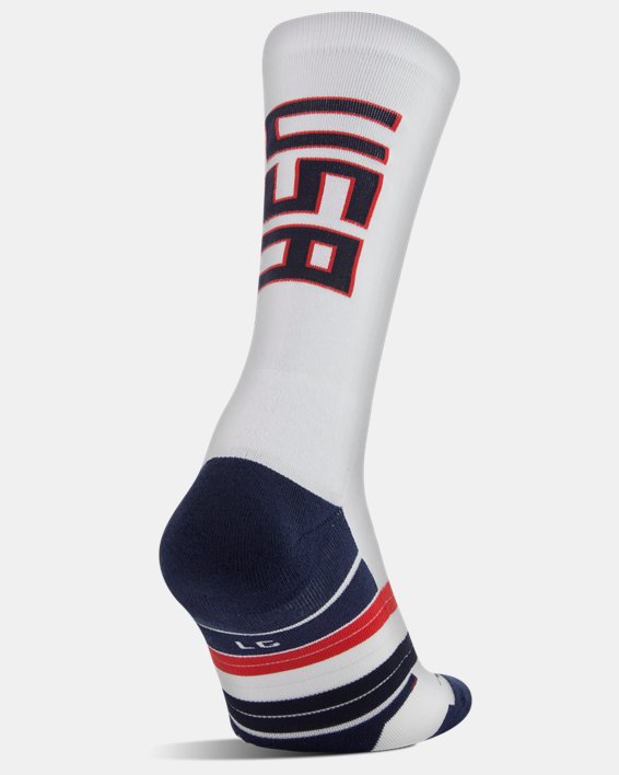 Unisex UA Americana Crew Socks, White, pdpMainDesktop image number 2